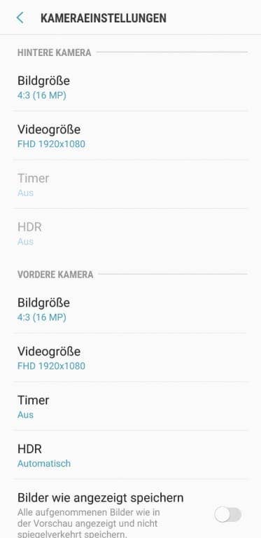 Samsung Galaxy A8 (2018) - Kamera-App