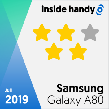 Testsiegel des Samsung Galaxy A80 mit 4 von 5 Sternen