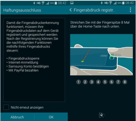 Samsung Galaxy Alpha Fingerabdruckscanner