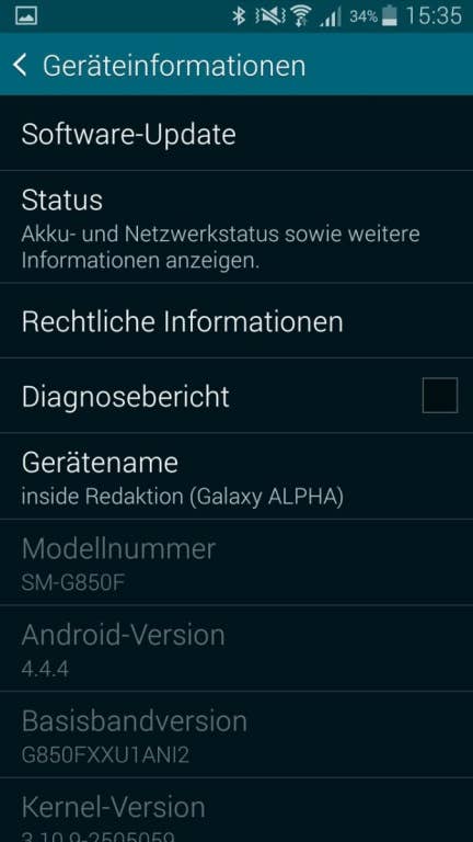 Samsung Galaxy Alpha: Screenshots