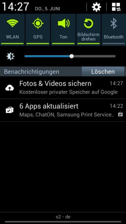 Samsung Galaxy Core LTE: Screenshots Benutzeroberfläche