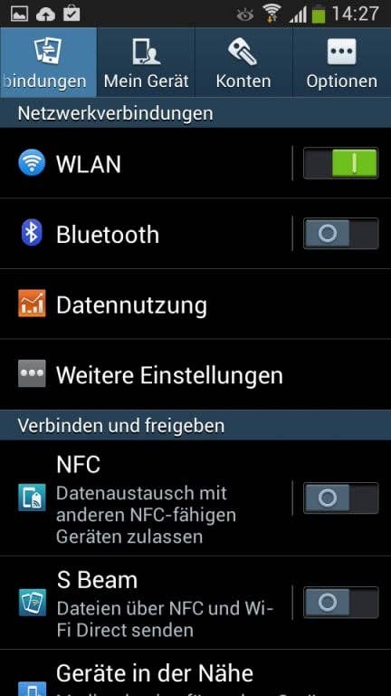 Samsung Galaxy Core LTE: Screenshots Benutzeroberfläche