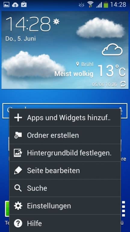 Samsung Galaxy Core LTE: Screenshots Benutzeroberfläche