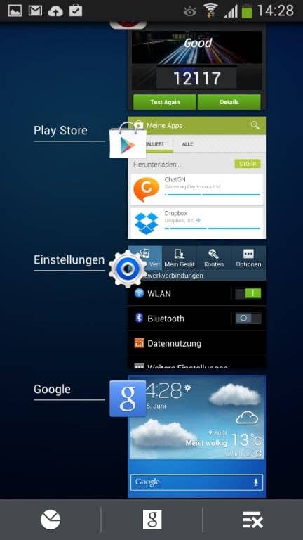 Samsung Galaxy Core LTE: Screenshots Benutzeroberfläche