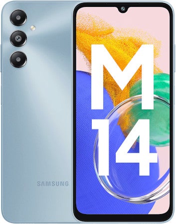 Samsung Galaxy M14 4G Front und Rückseite.