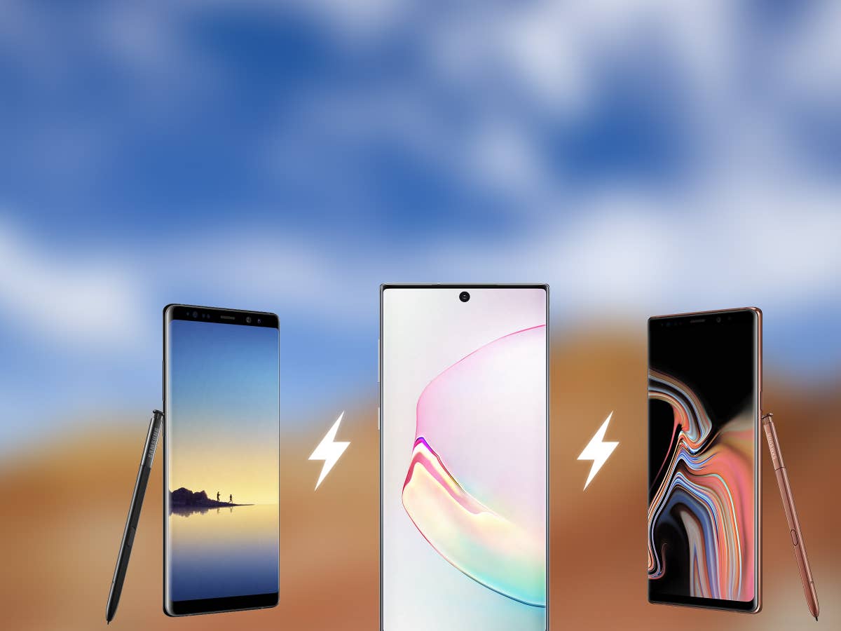 Samsung Galaxy Note 10 im Vergleich mit Galaxy Note 8 und 9