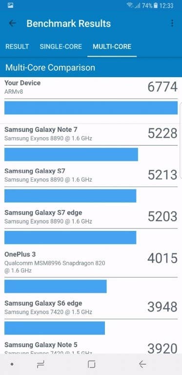 Samsung Galaxy Note 8 - Benchmark-Tests