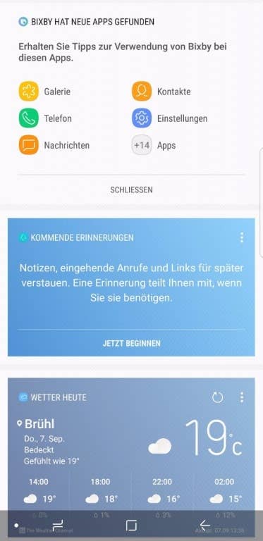 Samsung Galaxy Note 8 - Menüs und Einstellungen