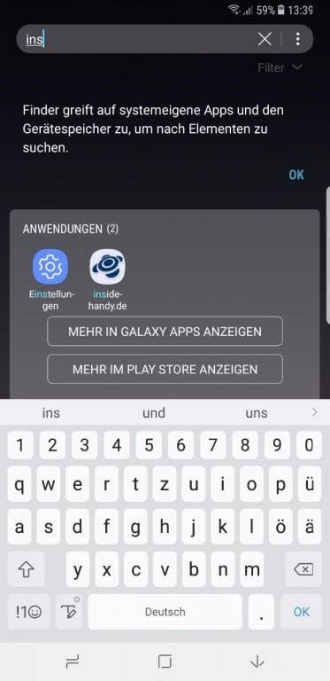 Samsung Galaxy Note 8 - Menüs und Einstellungen