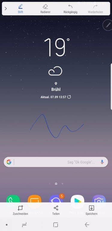 Samsung Galaxy Note 8 - Stiftbedienung und Seitenbildschirm