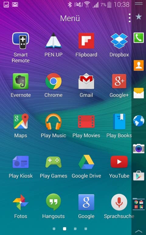 Samsung Galaxy Note Edge Screenshots