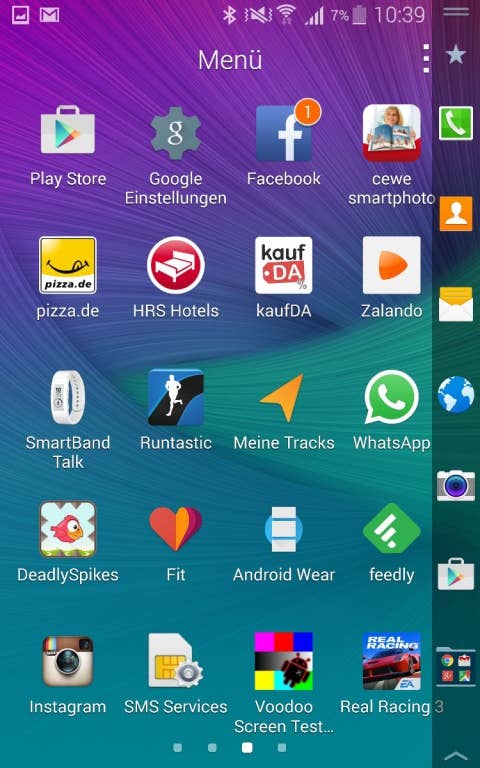 Samsung Galaxy Note Edge Screenshots