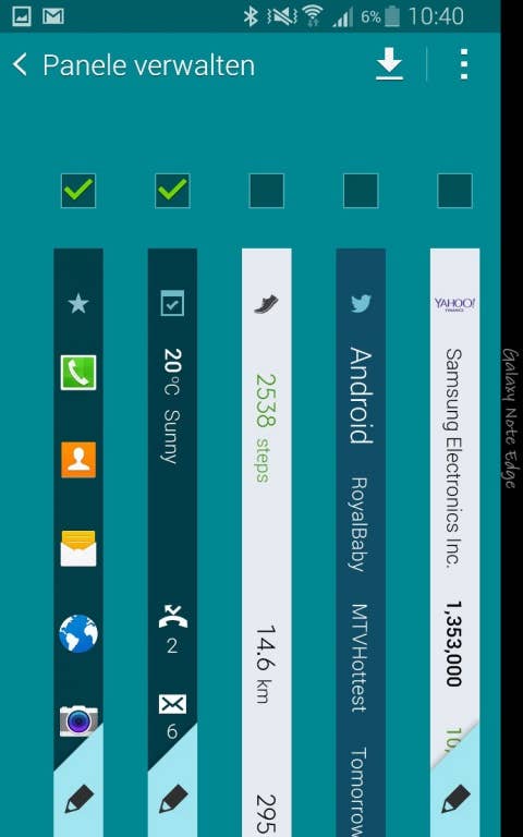 Samsung Galaxy Note Edge Screenshots