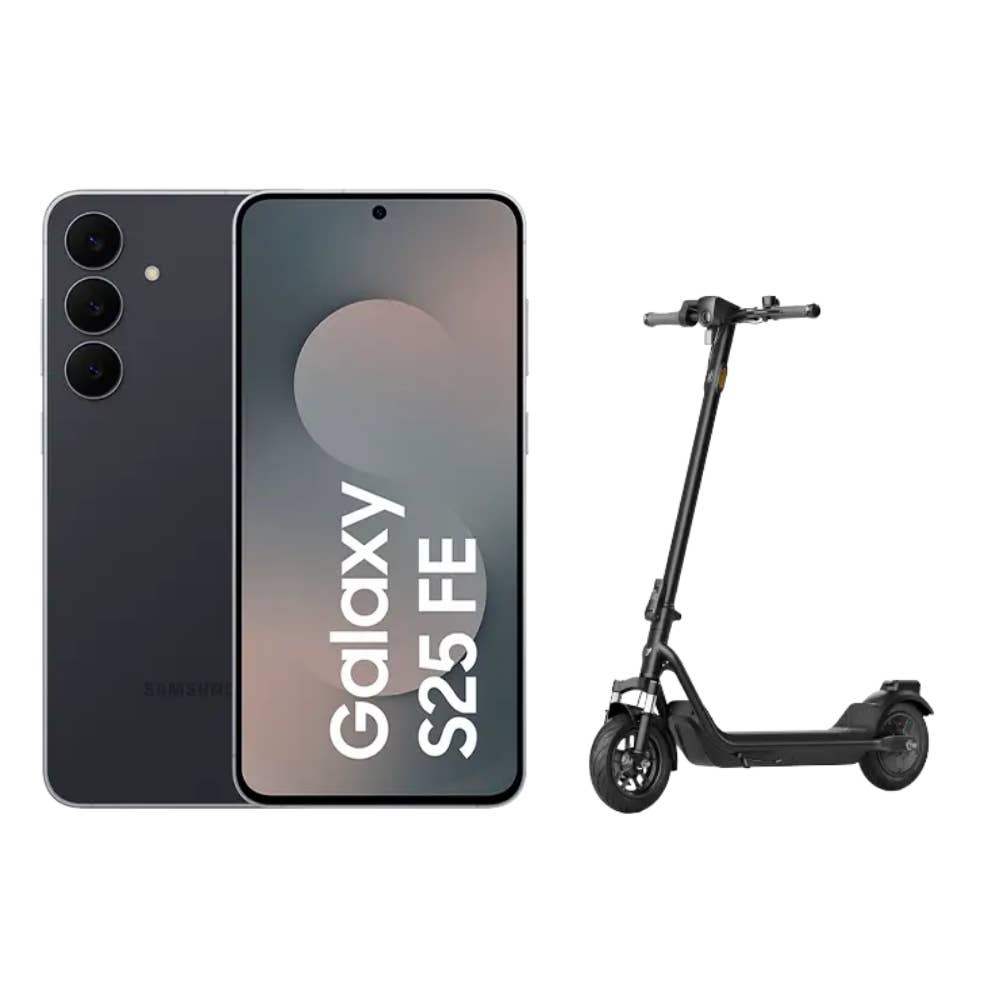 Samsung Galaxy S25 FE und Niu KQi 100F E-Scooter