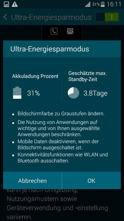 Samsung Galaxy S5: Screenshots Benutzeroberfläche