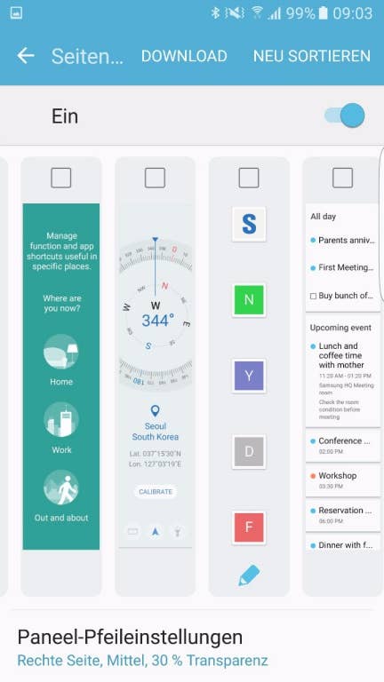 Samsung Galaxy S7 edge: Seitendisplay