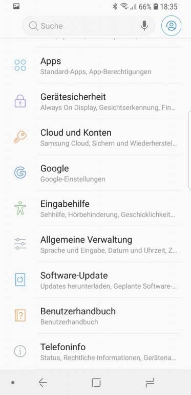 Samsung Galaxy S9: Die Nutzeroberfläche und Software