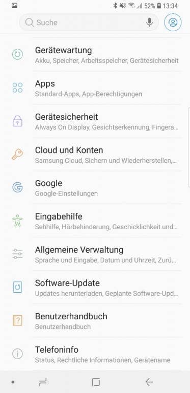 Samsung Galaxy S9+: Die Nutzeroberfläche und Software