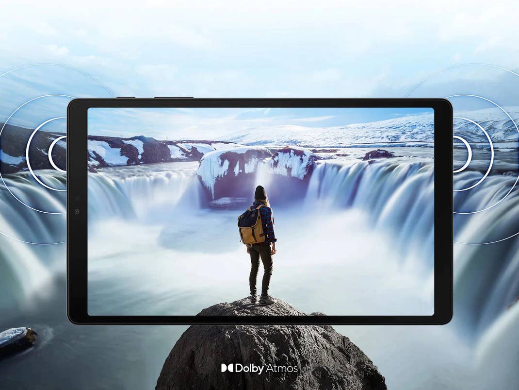 Mit Stereo-Lautsprechern eignen sich das Samsung Galaxy Tab A7 Lite perfekt für Netflix und Co.