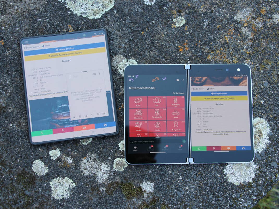 Recherchieren für ein Rezept: Mit zwei Bildschirmen deutlich einfacher als auf einem Quadratischen.