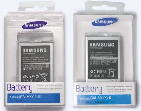 Gefälschter Akku Samsung Farbvergleich