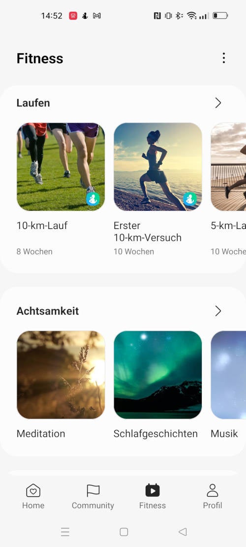 Samsung Health App Trainingspläne