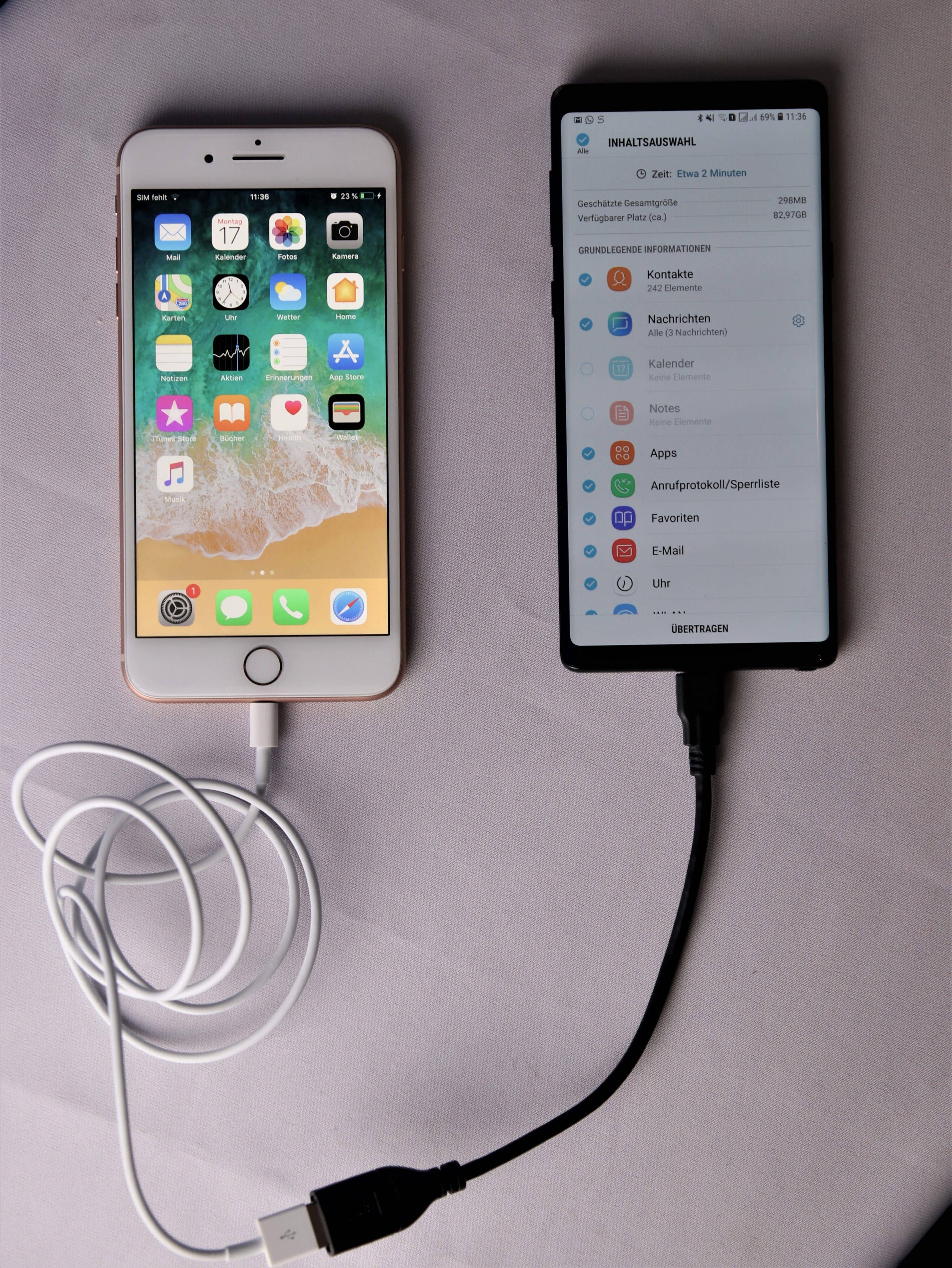 Samsung Smart Switch: Daten von iPhone XS Max auf Samsung Galaxy note 9 übertragen Samsung Smart Switch: Daten von iPhone XS Max auf Samsung Galaxy note 9 übertragen