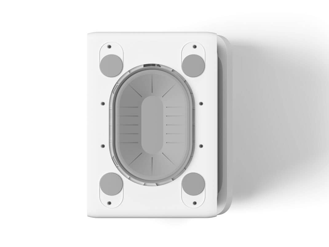 die Unterseite des Winbot W2S Pro Omni mit dem Saugnapf
