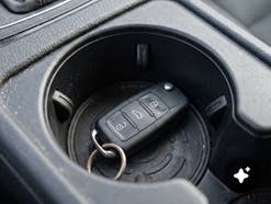 Autoschlüssel im Getränkehalter