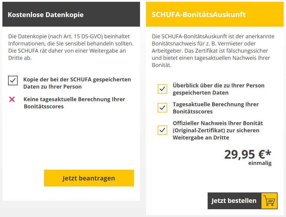 Schufa-Auskunft