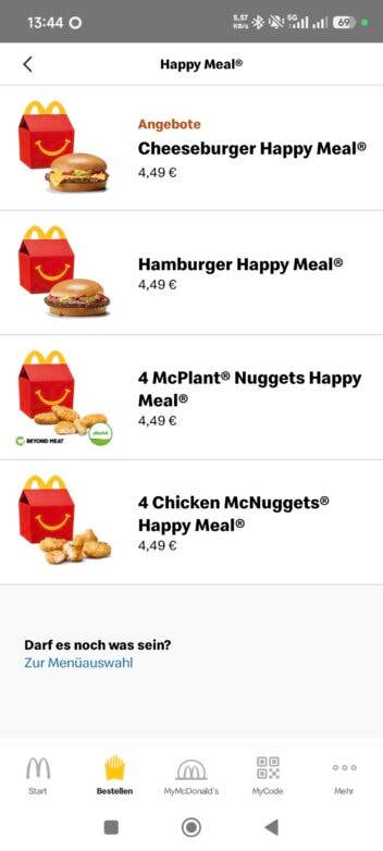 4,49 Euro: Das kostet das Happy Meal normalerweise
