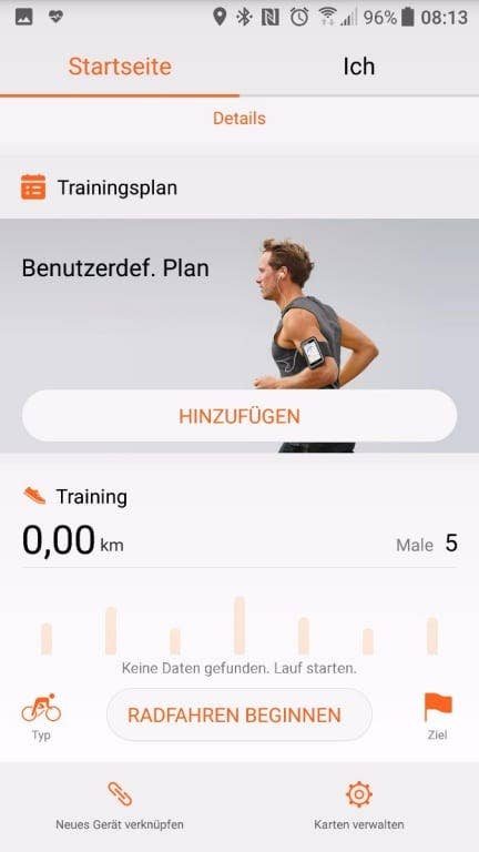 Screenshot der Huawei Health App