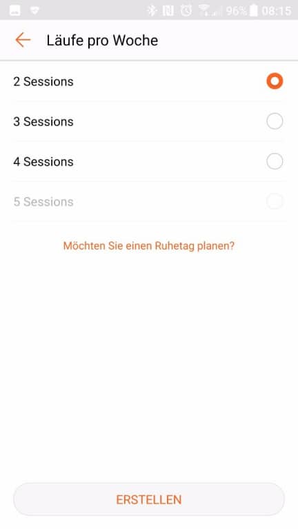 Screenshot der Huawei Health App