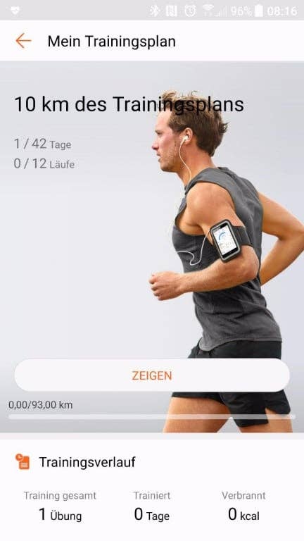 Screenshot der Huawei Health App