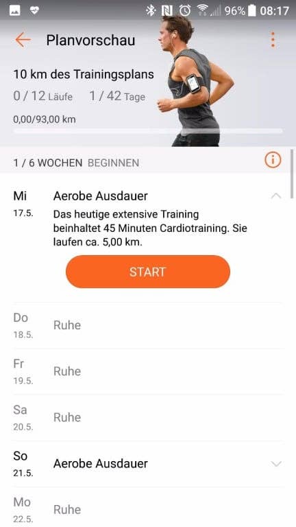 Screenshot der Huawei Health App