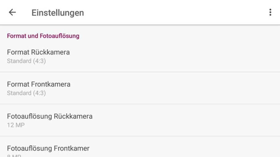 Screenshots der Kamera-App des BQ Aquaris V