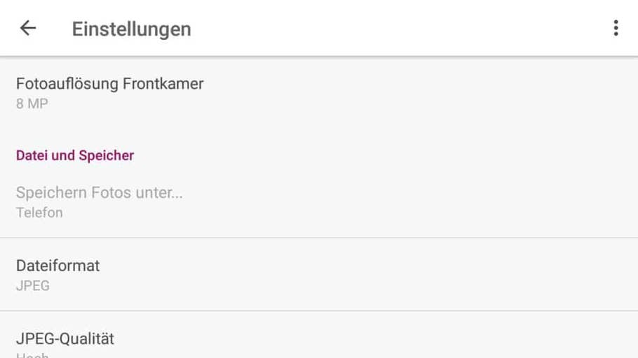 Screenshots der Kamera-App des BQ Aquaris V