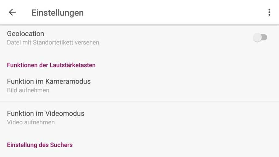 Screenshots der Kamera-App des BQ Aquaris V