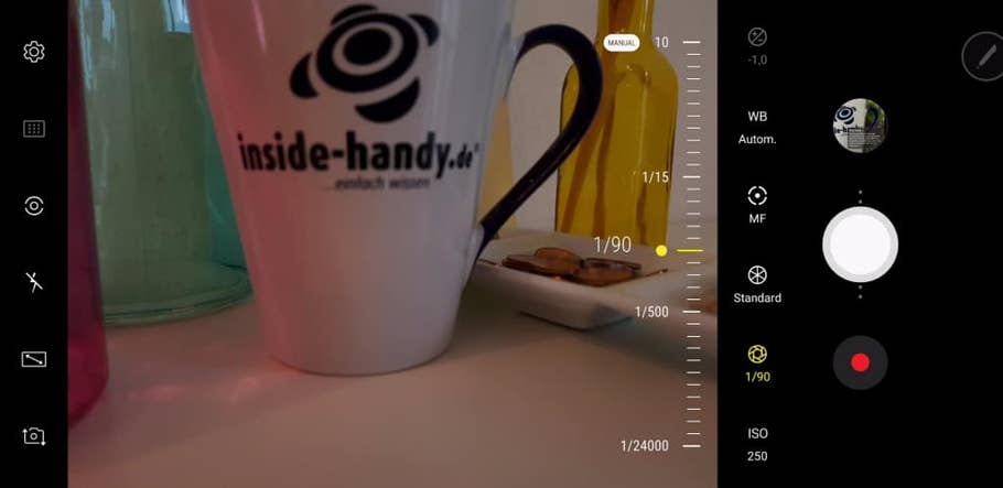 Screenshots der Kamera-App des Galaxy Note 8