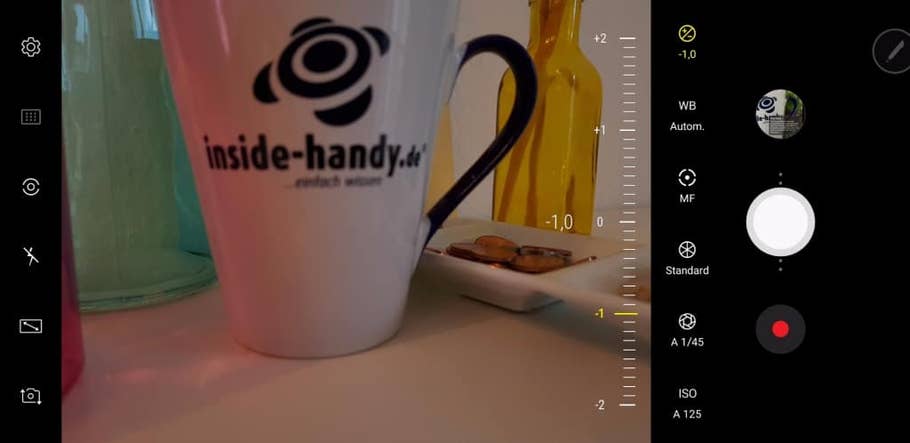 Screenshots der Kamera-App des Galaxy Note 8