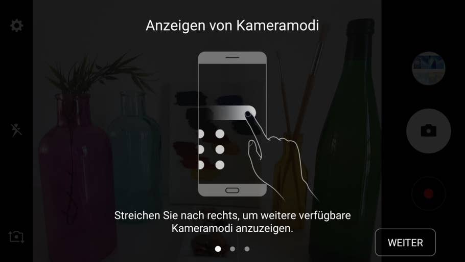 Screenshots der Kamera-App des Samsung Galaxy A5 (2017)
