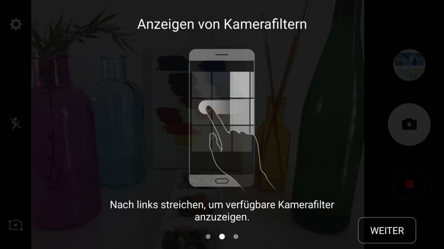 Screenshots der Kamera-App des Samsung Galaxy A5 (2017)