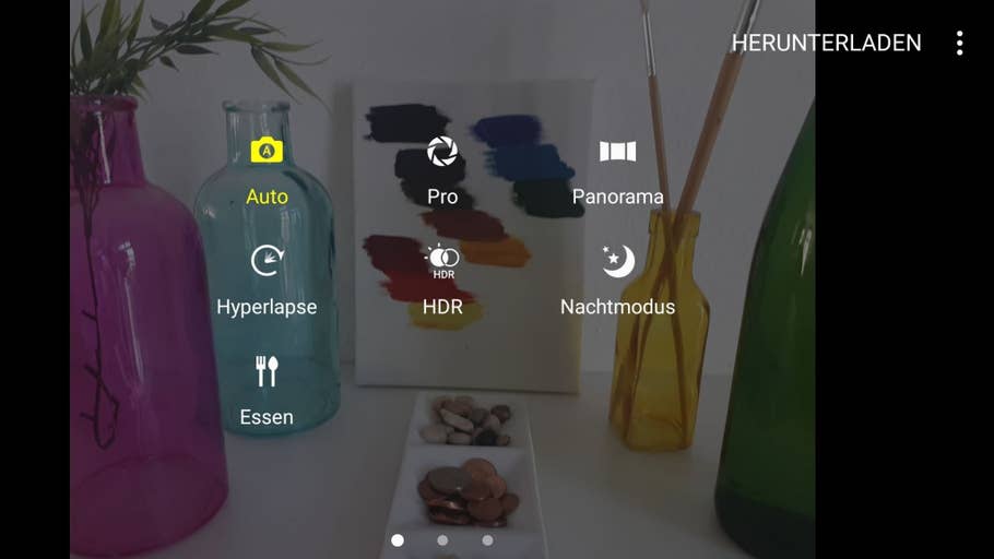 Screenshots der Kamera-App des Samsung Galaxy A5 (2017)