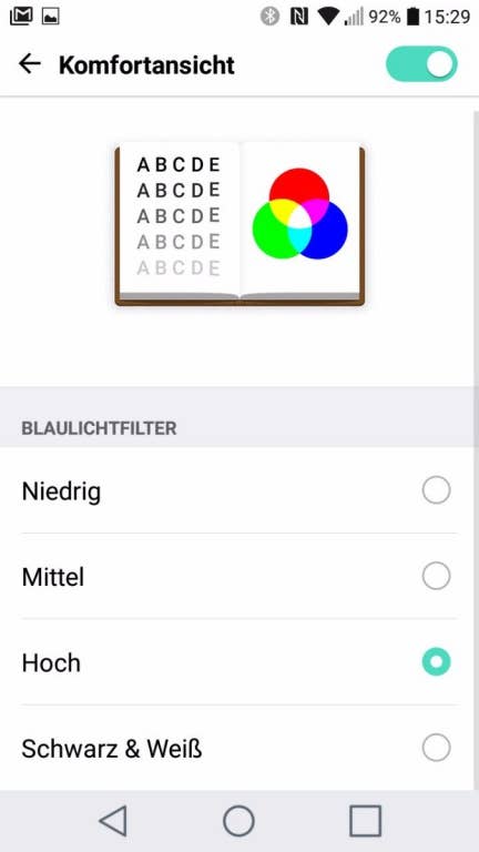 Screenshots der Software des LG K8 (2017)