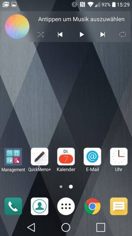 Screenshots der Software des LG K8 (2017)