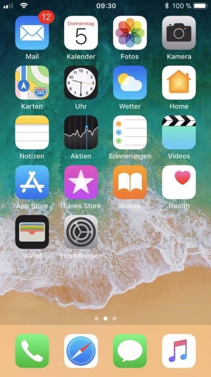 Screenshots des Apple iPhone 8