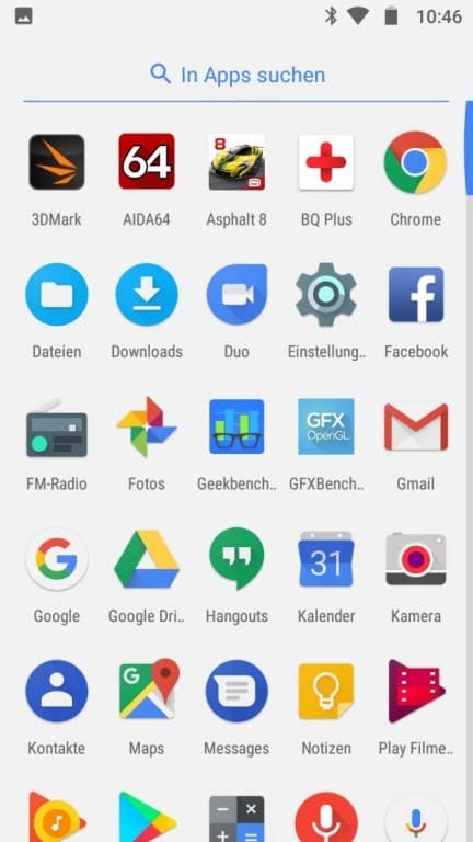 Screenshots des BQ Aquaris V
