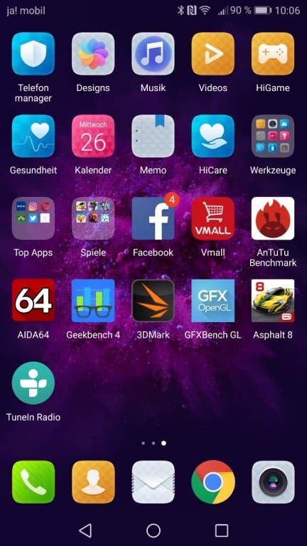 Screenshots des Honor 8 Pro im Test