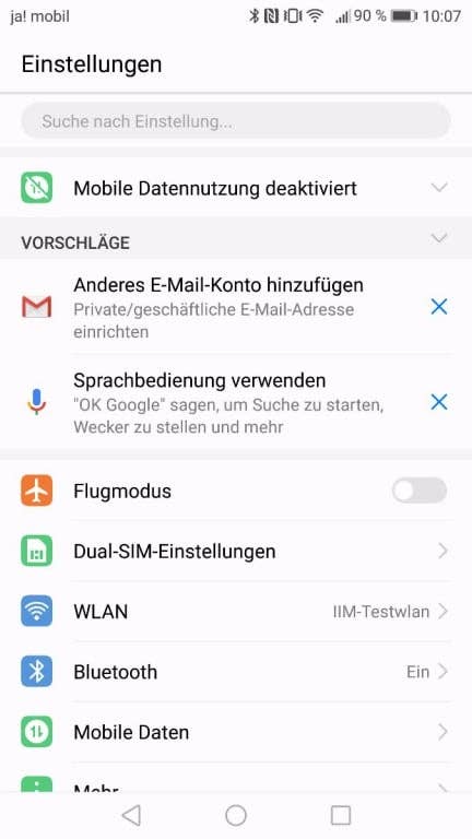 Screenshots des Honor 8 Pro im Test