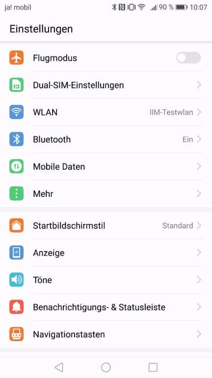 Screenshots des Honor 8 Pro im Test